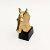 Graceful Gold Polished Aluminum Horse Sculpture on Black Base – 10x6x10.75"  Table Décor Animal Figurine - 4 of 4