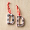The Lakeside Collection Sets of 2 Buffalo Plaid Monogram Ornaments - D 2 Pieces - 2 of 4