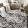 Vintage Washable Door Mat Small Farmhouse Floral Accent Rugs with Non-Slip Backing, Stain-Resistant Oriental Indoor Carpet - 2 of 4