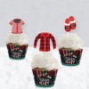 Big Dot of Happiness Christmas Pajamas - Cupcake Decoration - Holiday Plaid PJ Party Cupcake Wrappers and Treat Picks Kit - Set of 24 - 3 of 4