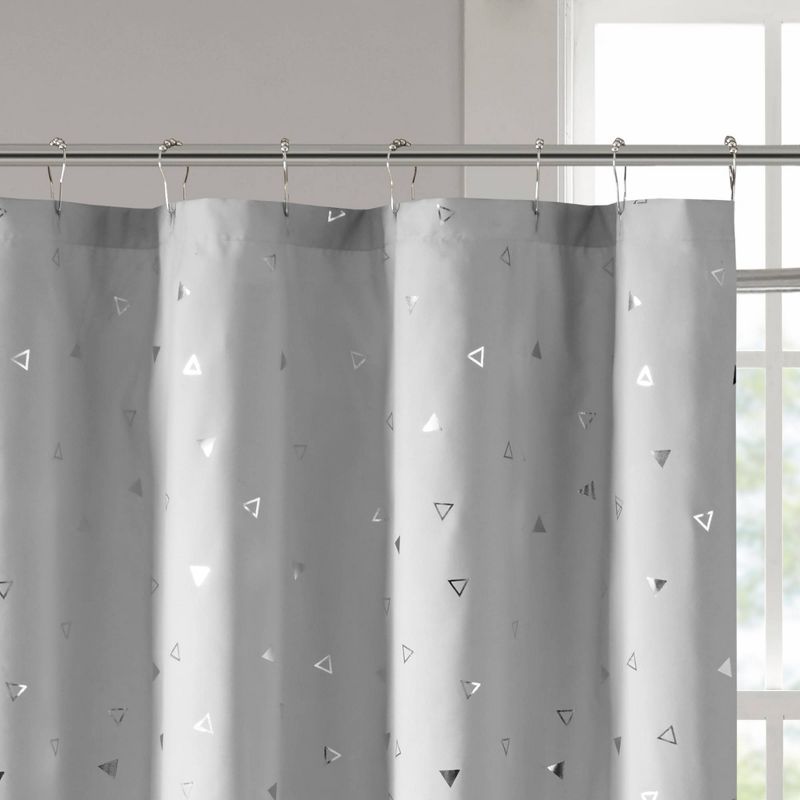 Nova Printed Shower Curtain Gray/Silver, 4 of 6