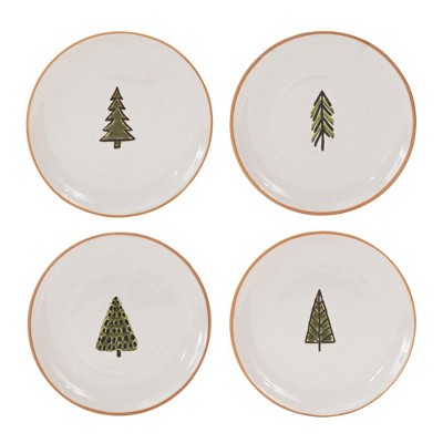 Melrose Ceramic Pine Tree Plate (Set of 4)
