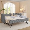 Twin Size Daybed with Trundle, USB Port and Adorable Wave Shaped - 2 of 4