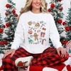 S.W.Smiley Christmas Collage Sparkle - Womens Garment Dyed Long Sleeve - 3 of 3