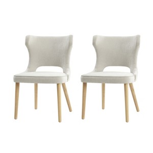 Leticia Mid-century Modern Wingback Dining Chair with Solid Wood Legs Set of 2|ARTFUL LIVING DESIGN - 1 of 4