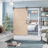 SMARTSTANDARD 84 in. Height K Shape Natural Wood Interior Barn Door (No Hardware Included) - 3 of 4