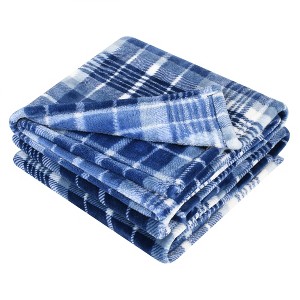 Tirrinia Plaid Fleece Flannel Blanket TV Throw, Soft Fuzzy Blanket for All Seasons Bedding Sofa Couch, 50x60 Inches Thorw Blanket - 1 of 4