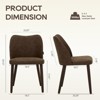Set of 2 Modern Upholstered Dining Chairs with Padded Seat and Wood Legs, Fabric Side Chairs for Kitchen, Dining Room, or Café - 3 of 4