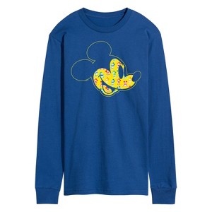 Men's - Disney - Mickey Mouse Multicolor Art Long Sleeve Graphic T-Shirt - 1 of 4
