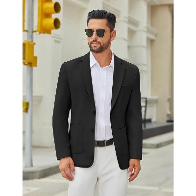 COOFANDY Men's Casual Blazer Jacket Slim Fit Two Button Suit Jackets Lightweight Knit Sport Coat Navy Blue M — фото 3