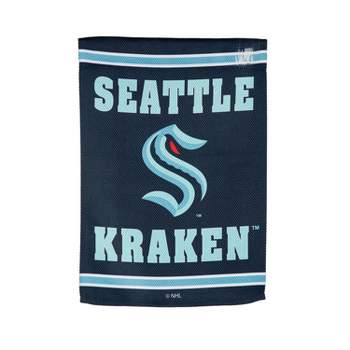 Evergreen Garden Flag Embossed Suede, Seattle Kraken Double Sided Indoor Outdoor Decor 18" x 12.5"