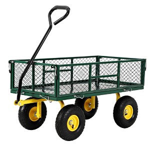 Heavy Duty Steel Garden Wagon Cart, Outdoor Metal Yard Utility Wagon Carts - 1 of 1