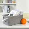 Aoibox Fabric Storage Bins for Shelves Grey 11.8x7.9x5.2 Inch Small Organizer Basket Collapsible Closet Cube Home Decor - 3 of 4
