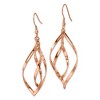 Chisel Stainless Steel Polished Rose IP-plated Dangle Earrings Shepherd Hook - 4 of 4