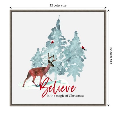 Amanti Art Believe in Christmas by Amanti Art Portfolio Canvas Wall Art Print Framed 22 x 22-in.