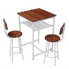 PAGED Fashion Bar Stools Set of 2 with Bar Table, Counter Height Bar Chairs with Backrest & Footrest for Home Pub - 3 of 4