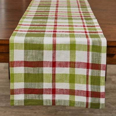 Split P Winter Bliss Plaid Table Runner - 72''L - Green