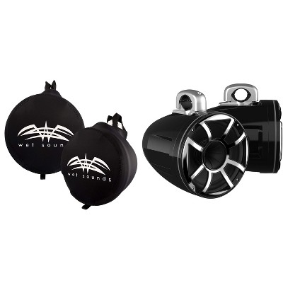 Wet Sounds REV-12-HD-XS-B-FC-SA Tower Speakers + TC3 Clamps + Covers
