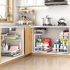 2-Tier，Adjustable Height 16.5-19.2" Pull Out Cabinet Organizer with 4 Non-Slip Suction Cups, Carbon Steel Spice Rack for Kitchen - 4 of 4