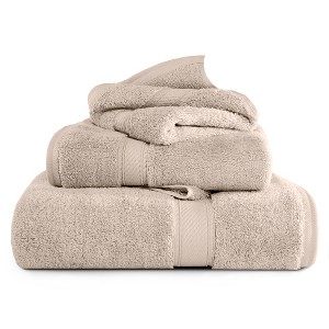 Egyptian Cotton Ultra Plush Quick Dry Towel and Washcloth Set by Blue Nile Mills - 1 of 4