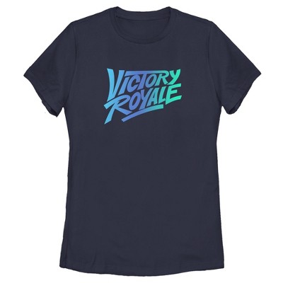 Women's Fortnite Victory Royale Gradient Logo T-shirt - Navy Blue ...