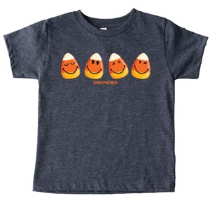 SmileyWorld Candy Corn Smiles - Youth Short Sleeve Graphic T-Shirt and Toddler Short Sleeve Graphic T-Shirt - 1 of 3
