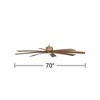 Possini Euro Design 70" Defender Modern Indoor Outdoor Ceiling Fan 8 Blade LED Light Remote Control Soft Brass Motor Koa Finish Blades Bedroom Patio - image 4 of 4