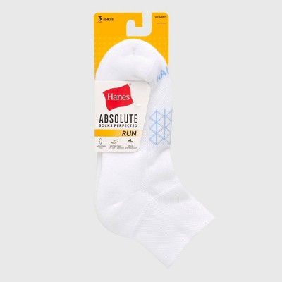 Hanes Women's Absolute Run 3pk Ankle Socks - White 5-9: Polyester Blend, Arch Support, Cushioned Sole, Seamless Toe, Knit - image 3