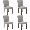 Acekool Set of 6 Washable Chairs - 22" Wide Linen Seats w/Steel Frame, Sage for Small Spaces & Gatherings - 2 of 4
