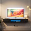 CENGHU Floating TV Stand, Wall Mounted TV Shelf with LED Lights & Power Outlet, High Gloss Floating TV Cabinet, for Living Room - 2 of 4