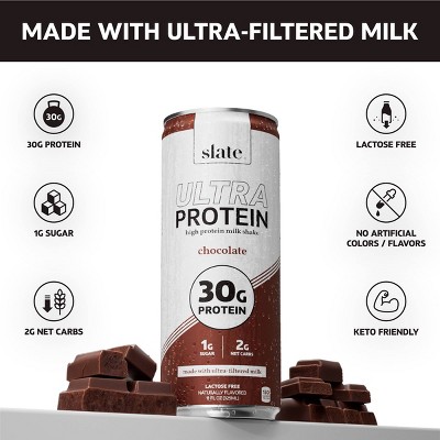 Slate Milk Chocolate Ultra 30g Protein Shake - 12pk/11 fl oz Can
