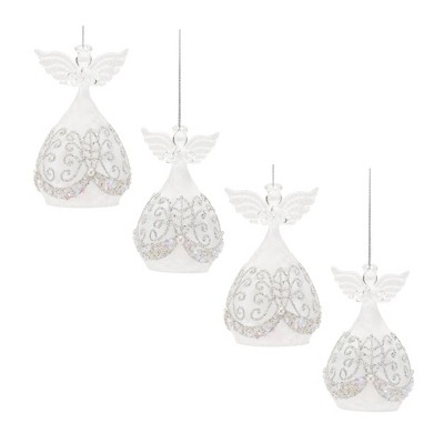 Beaded Glass Angel Ornament (Set of 4)