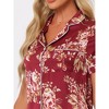 cheibear Women's Silky Short Sleeves Sleepshirt with Pants Sleepwear Pajama Set 2 Pcs - 4 of 4