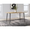 Signature Design by Ashley Gretlynn Modern Rectangular Dining Table - Light Natural Wood with Black Metal Legs - Seats 6 - 2 of 4