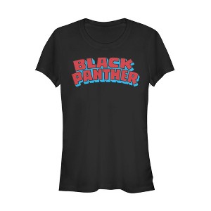 Juniors Womens Marvel Black Panther Retro Logo T-Shirt - 1 of 3