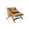 VYNXARIA Accent Chair£¬Rubber Solid Pecan Wood Finish£¬Recessed Arm Style£¬Mustard Yellow - 3 of 4