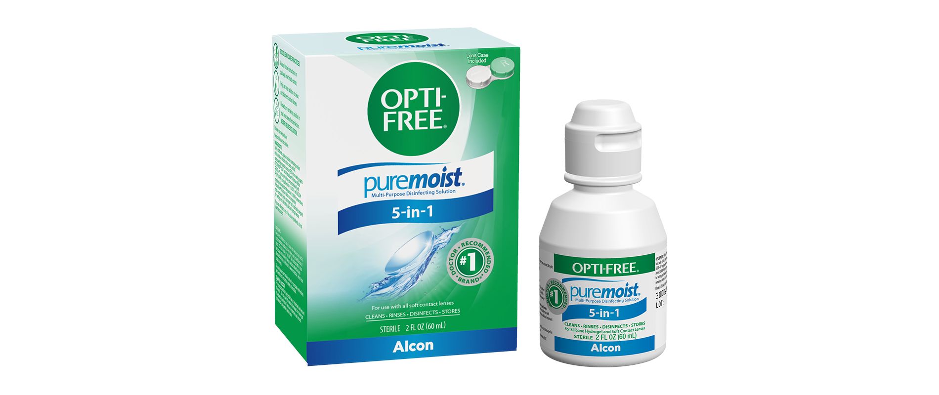 Opti-Free PureMoist with Hydraglyde Multi-Purpose Contact Lens Solution with case - Trial & Travel - 2 fl oz