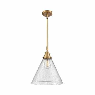 Cone - 1 Light Stem Hung Mini Pendant In Industrial Style-17.13 Inches Tall and 12 Inches Wide