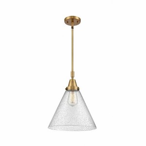 Cone - 1 Light Stem Hung Mini Pendant In Industrial Style-17.13 Inches Tall and 12 Inches Wide - 1 of 1