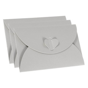 Unique Bargains Mini Pearlescent Paper Heart Shaped Clasp Envelopes 12 Pcs - 1 of 4