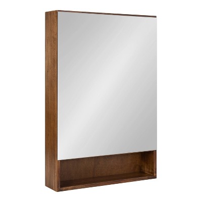 20" x 30" Vin Decorative Wall Mirror with Shelves Rustic Brown - Kate & Laurel All Things Decor