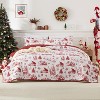 Christmas Quilt Set, Reversible Printed 3 Pieces Quilts Coverlet Bed Set Holiday Decorative Bedding, Soft Microfiber Fabric - 2 of 4
