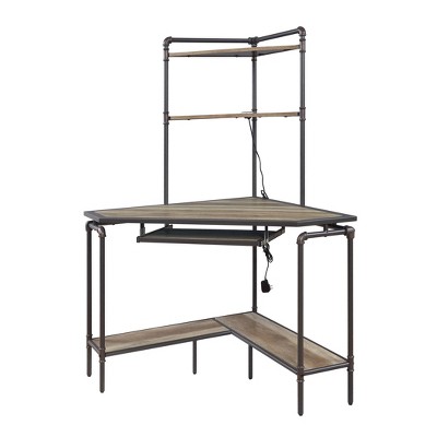 Deliz Desk Sand Gray - Acme Furniture