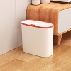 LunaLulinlk Automatic Sensor Trash Can: 3.7 Gallon Plastic Garbage Bins, 14L Waterproof Touchless Slimline Wastebasket White with Orange Trim - 3 of 4