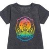 - Peanuts - Psychedelic Color Burst Woodstock Peace Graphic Short Sleeve Fleece Dress - 2 of 4