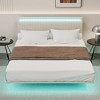 KTMBDW Full/Queen Size Modern Floating Bed Frame, Upholstered Bed Frame with Velvet Headboard, Hidden Legs and LED Light Strip, No Box Spring Needed - 3 of 4