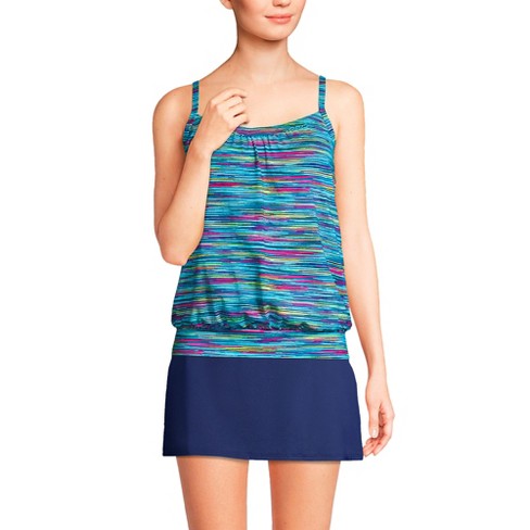 Blouson Tankini Top with Adjustable Straps