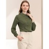 Allegra K Women's Work Peter Pan Collar Long Bishop Sleeve Button Down Shirt - 2 of 4