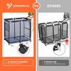 Yescom Metal Frame 6 Wheels Large Mesh Pool Storage Bin Organizer, Rolling Storage Cart, Upgrade Sturdy Connector, Extra Large Side Pockets Blue - 4 of 4