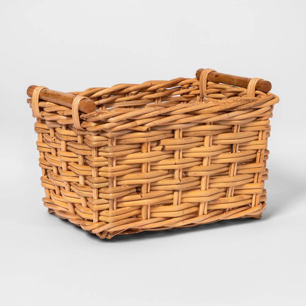 Woven Basket with Rattan Handles - Threshold